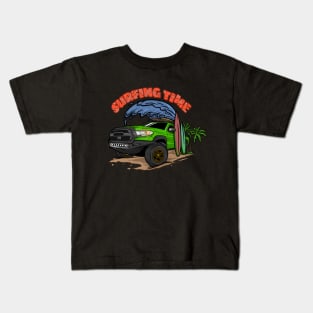 4Runner Toyota Surfing Time Holiday - Green Kids T-Shirt